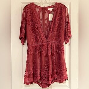 Short sleeve Raspberry Romper